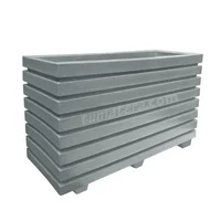 Jardinera Plástica Rectangular Acanalada 120x40x60cm Gris