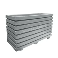 Jardinera Plástica Rectangular Acanalada 120x40x60cm Gris Piedra