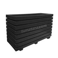 Jardinera Plástica Rectangular Acanalada 120x40x60cm Negro