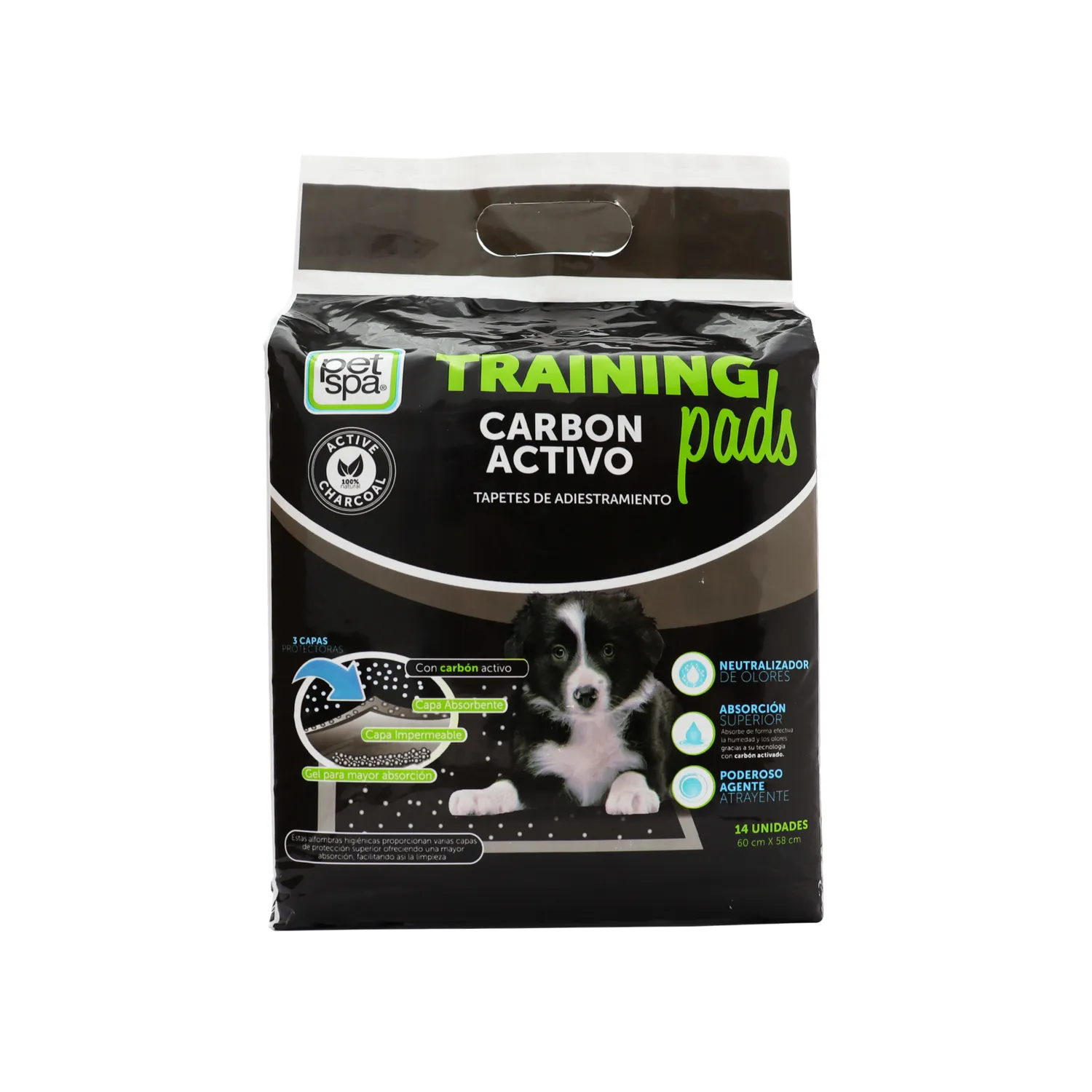 Tapete  Para Perro De Entrenamiento  Carbón Activo Pet Spa x 7 Unid