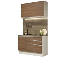 Cocina Integral Madesa Glamy Sin Mesón De Acero Con 120 Cm