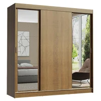 Closet Reno 205X180X54 3 Puertas Y Espejos Marrón