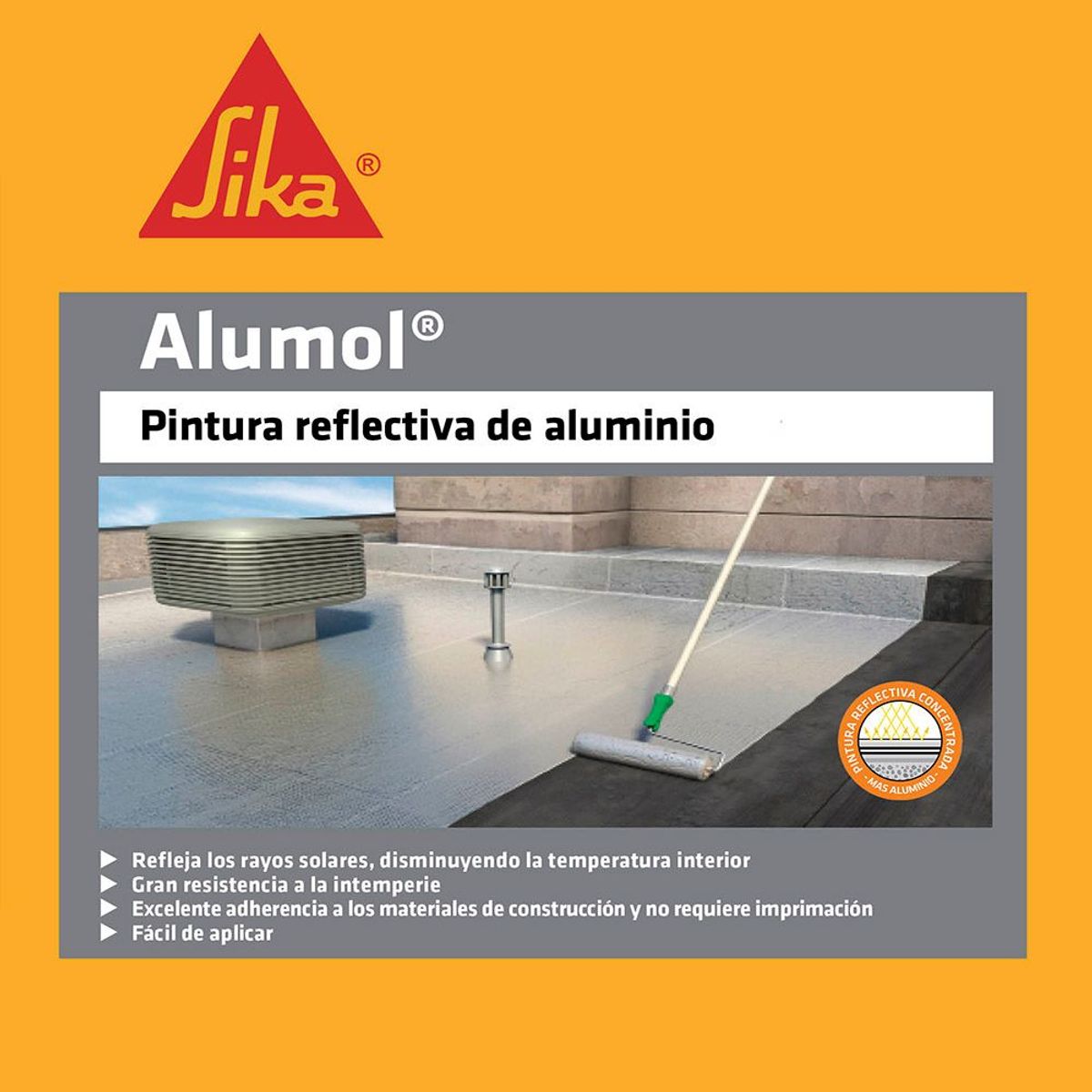 SIKA - Sika Alumol Pintura Para Protección De Cubiertas 0.8kg