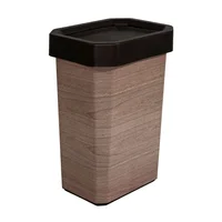 Caneca Plástica 26L Madera Con Tapa Vaiven