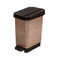 Caneca Plástica 22L Madera Con Pedal