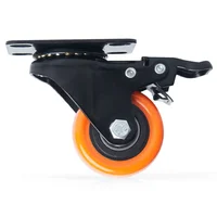 Rodachina Plastica Pvc Naranja Dia 50 Mm Con Freno 25 Kg