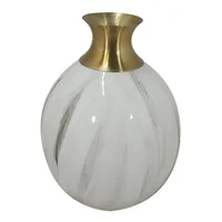 Jarrón Mármol Cerámica 19x27 Cm Blanco Bianco