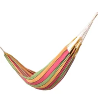 Hamaca Doble 135x225 Rayas de Colores Surtidos con Protector Metálico Anti Desgaste por Rozamiento