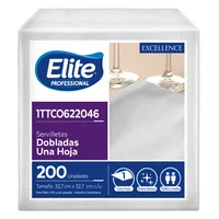 Servilleta Lujo Hoja Sencilla 32.7X32.7cm 200 Unidades Blanca