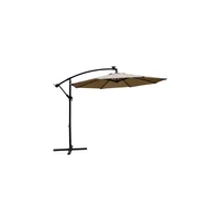 Parasol Redondo De Acero Manual 3.04 M Taupe Con Base Seasonal Trends