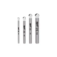 Juego de Brocas Milwaukee de Carburo para Piedra Natural y Azulejos x 4 Piezas