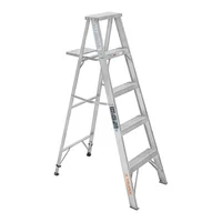 Escalera 1.5 m 5 Escalones 4 Peldaños Tijera con Bandeja Aluminio Tipo II 150 kg
