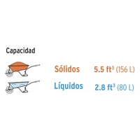 Carretilla Metálica de 156 Litros Rueda Neumática Reforzada