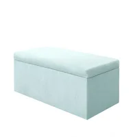 Puff Baúl Auxiliar Tela Tapa Lisa Menta