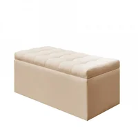 Puff Baúl Auxiliar Sintetico Beige