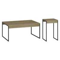 Set Mesa De Centro Y Auxiliar Noce Y Negro