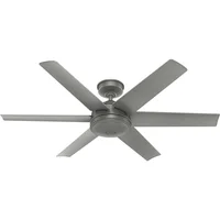 Ventilador De Techo Decorativo Sin Luz 6 Aspas 5503 CFM Plateado Hunter Fan