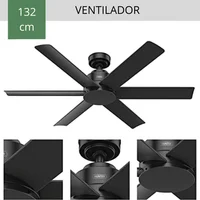 Ventilador De Techo Industrial Sin Luz 6 Aspas 5628 CFM Negro Hunter Fan