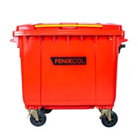 Contenedor Con Ruedas Plástica 660 Litros Rojo Con Tapa