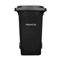 Contenedor Con Ruedas Plástica 240 Litros Negro Con Tapa