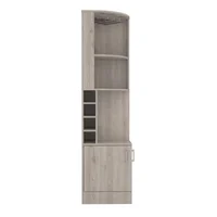Bar Esquinero Celeste 181X47X47Cm 2 Puerta Humo