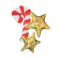 Cojines Navideños Kit x3 Estrellas y Baston Caramelo