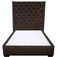 Cama Semidoble Cabecero de Lujo 120X190 Microfibra Café