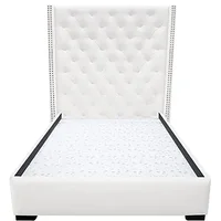 Cama Sencilla Cabecero de Lujo 100X190 Microfibra Blanco