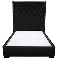 Cama Semidoble Cabecero De Lujo 120X190 Microfibra Negro