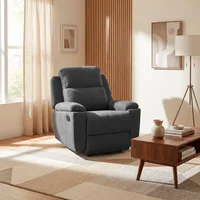 Reclinable Mecedora Marsella 80X90X100 Tela Gris Plomo