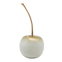 Fruta Cereza Cerámica 14x28 cm Blanco Oro