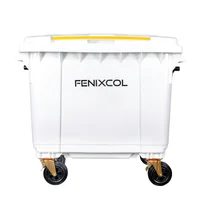 Contenedor Con Ruedas Plástica 660 Litros Blanco Con Tapa