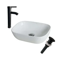 Kit Lavamanos Vessel Baru+ Grifería + Desagüe Push