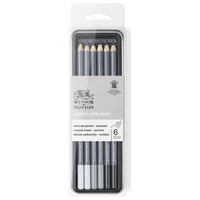 Caja Lapiz Carboncillo Winsor Charcoal Seco x 6 Rf0490025