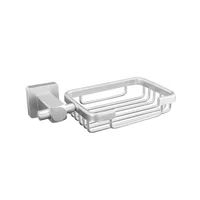 Jabonera Base Cuadrada Para Baños Cuerpo En Aluminio Acabado Cromado Brillante