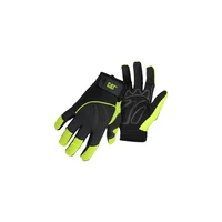 Guantes Cat Para Mecánico Con Puño Ajustable En Cuero Sintético Verde