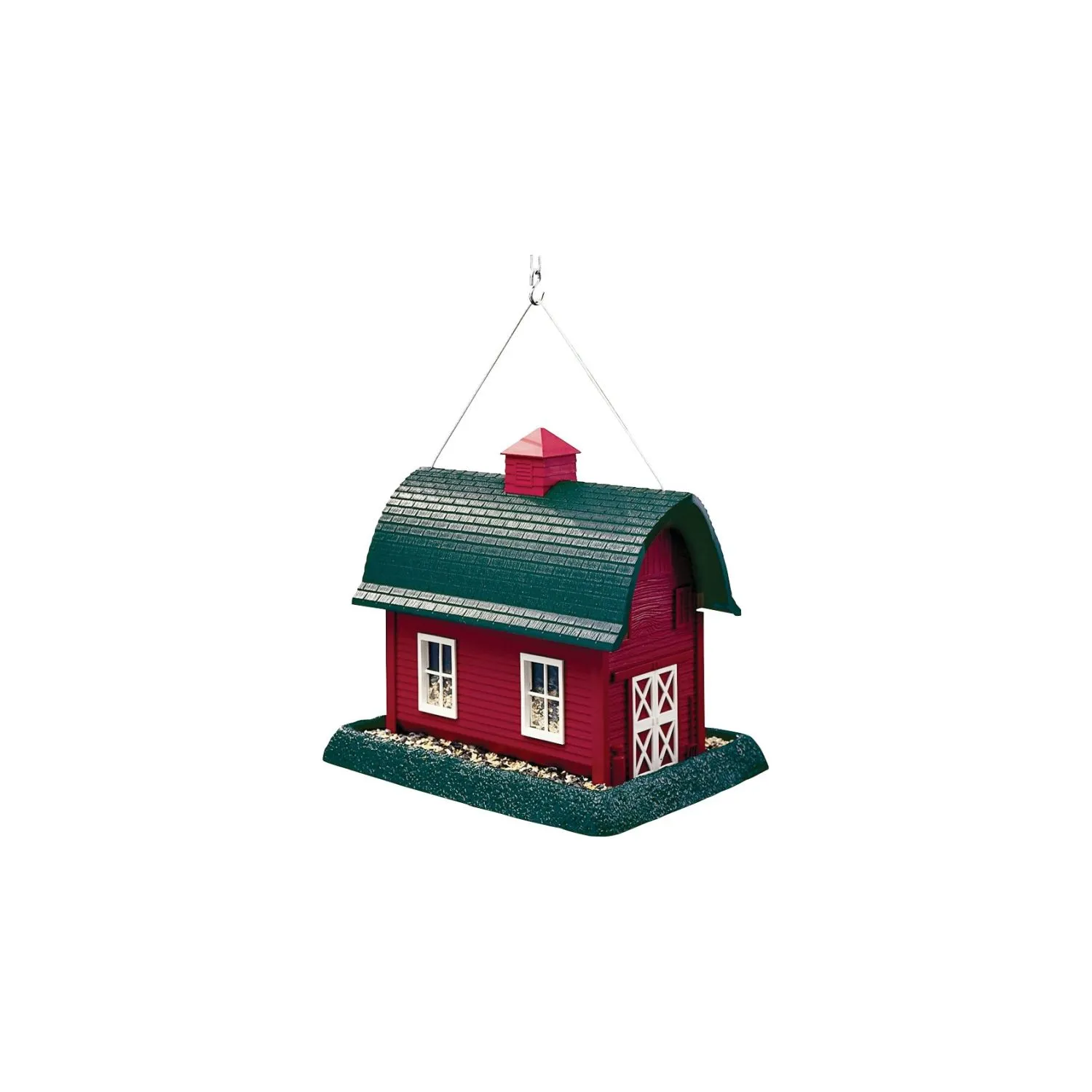 Comedero para Aves Grande Estilo Granero Rojo Capacidad 3.62 kg