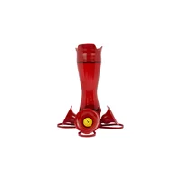 Comedero para Colibríes de Vidrio Color Rojo con 4 Puertos