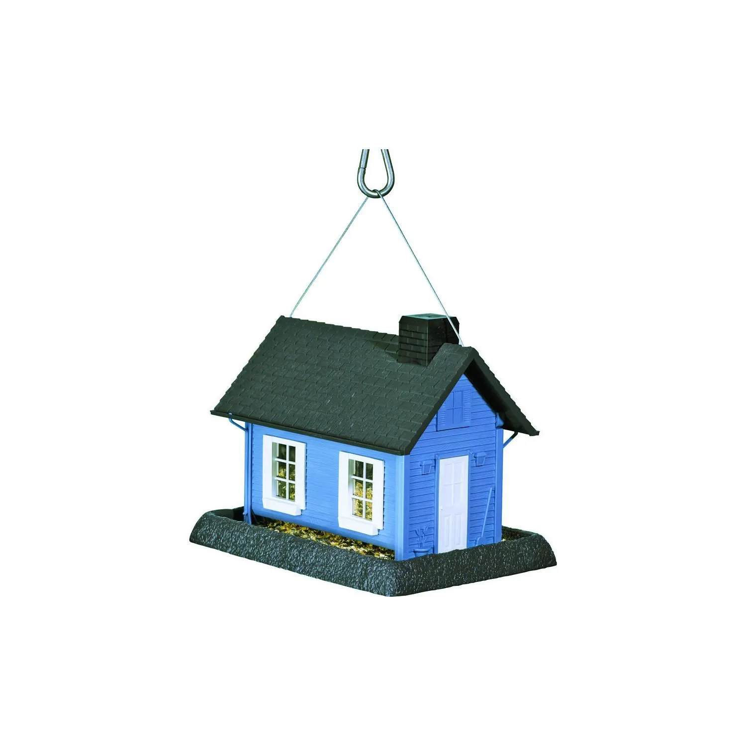 Comedero Grande para Aves Estilo Cabana Azul Capacidad 3.62 kg