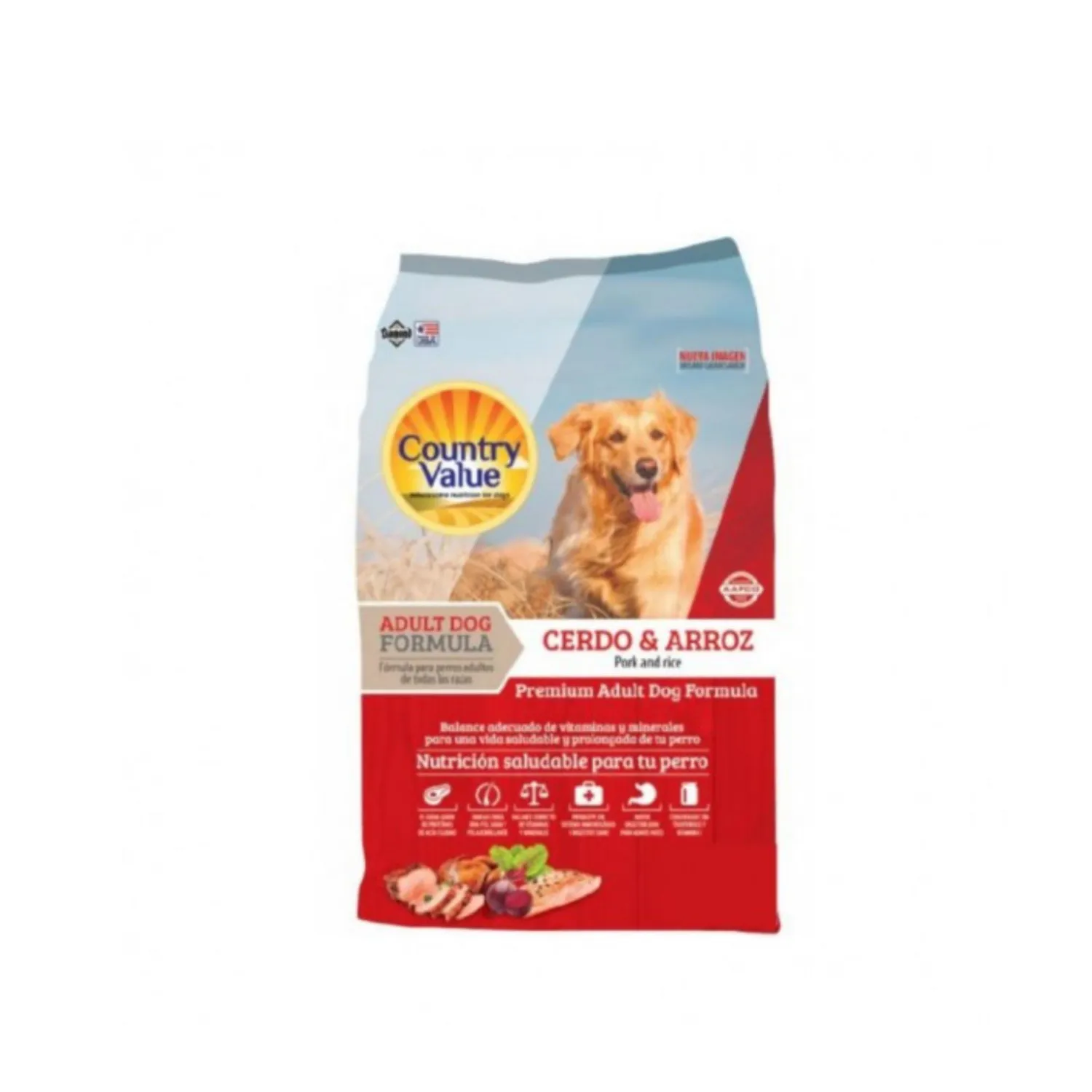 Comida Seca Para Perro Adulto Country Value Con Sabor A Pollo 3kg