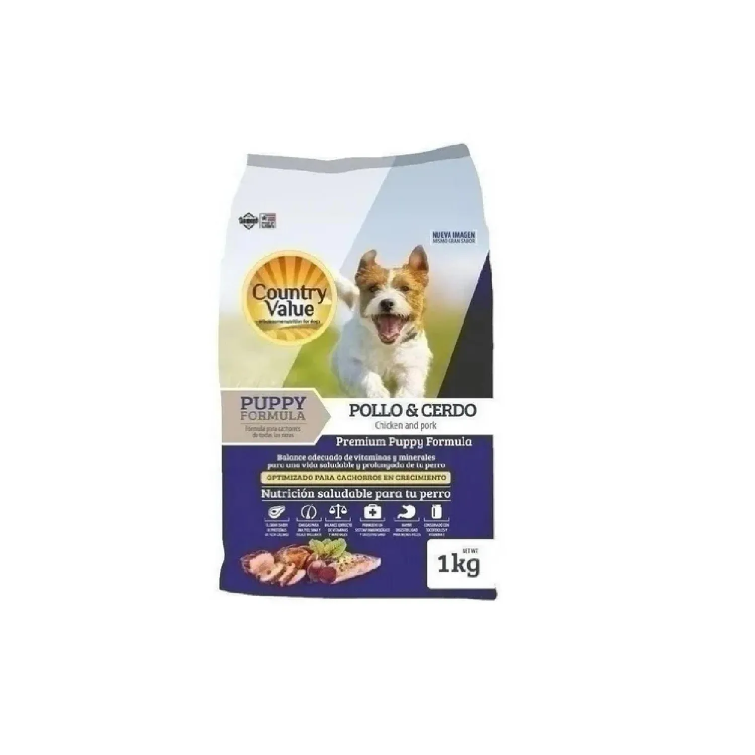 Comida Seca Para Perro Cachorro Country Con Sabor A Pollo 3kg