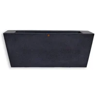 Jardinera Plástica Rectangular Matina Lisa 98X40X39Cm Cemento Oscuro