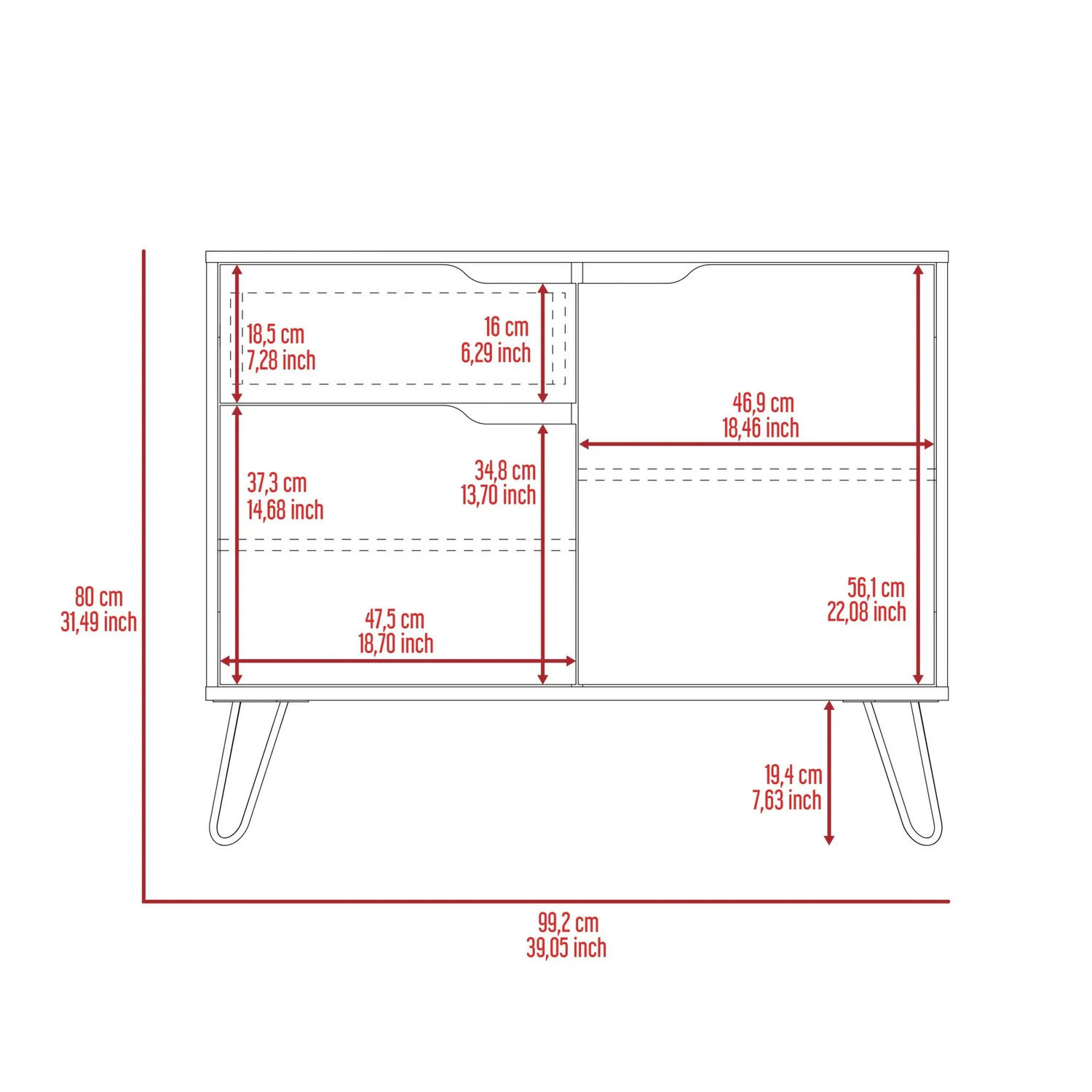 Buffet Audra Rta 80 X 99 X 39 Wengue - Homecenter.com.co