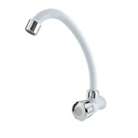 Grifería Sencilla Lavaplatos En Abs Blanco Para Pared Consumo 1 l/min