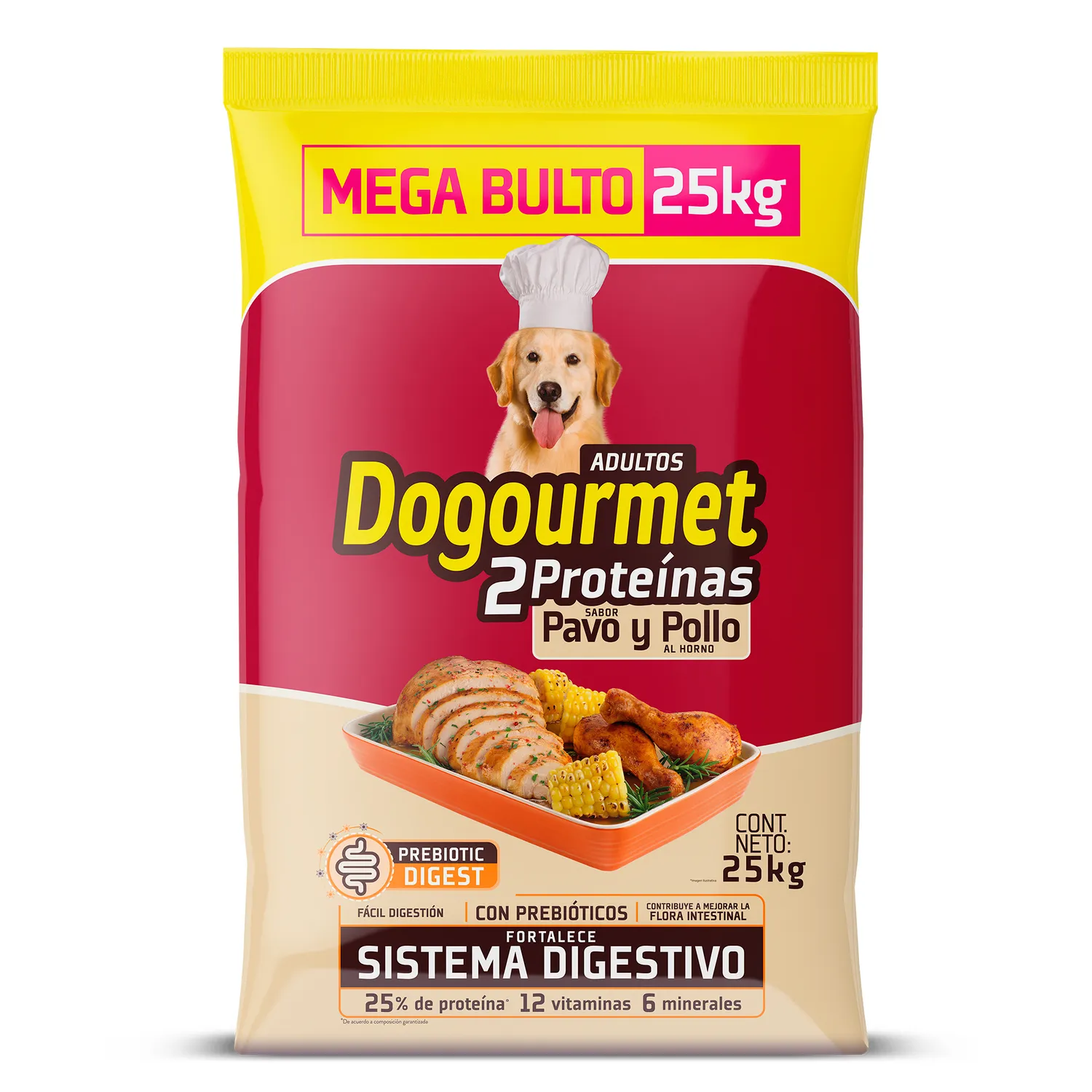 Comida Seca Para Perro Dogourmet Adulto Pavo Y Pollo 25kg
