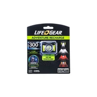 Linterna Recargable de Cabeza LifeGear 41-3919 LED con Carga USB-C y 5 Modos 300 Lúmenes