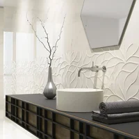 Ceramica Pared Calacatta 30x90 Brillante Relieve Leaf Cj/X 1,08 M2