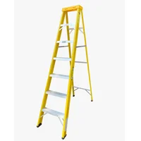 Escalera 2.1 m 7 P Tijera Dieléctrica Fibra de Vidrio Tipo I 113 kg Fanes
