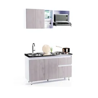 Cocina Integral Mdp 150cm Incluye Lavaplatos Izquierdo 4 Fogones - Ceniza