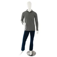 Camiseta Tipo Polo Manga Larga Gris _ Pmlgrtl